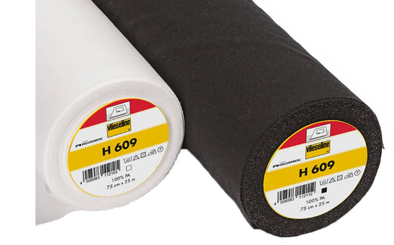 Vlieseline H609 bi-elastische plakbare tussenvoering wit en zwart | Atelier KVG