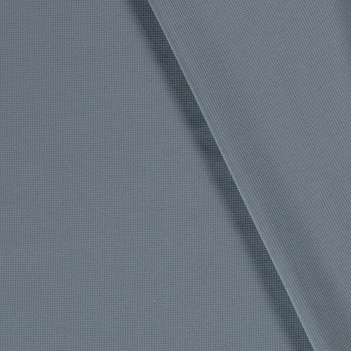 Detail en achterzijde van staalblauwe gebreide wafelstof – Atelier KVG