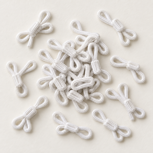 Witte beklede bonthaken van 21 mm voor kleding en naaiprojecten
