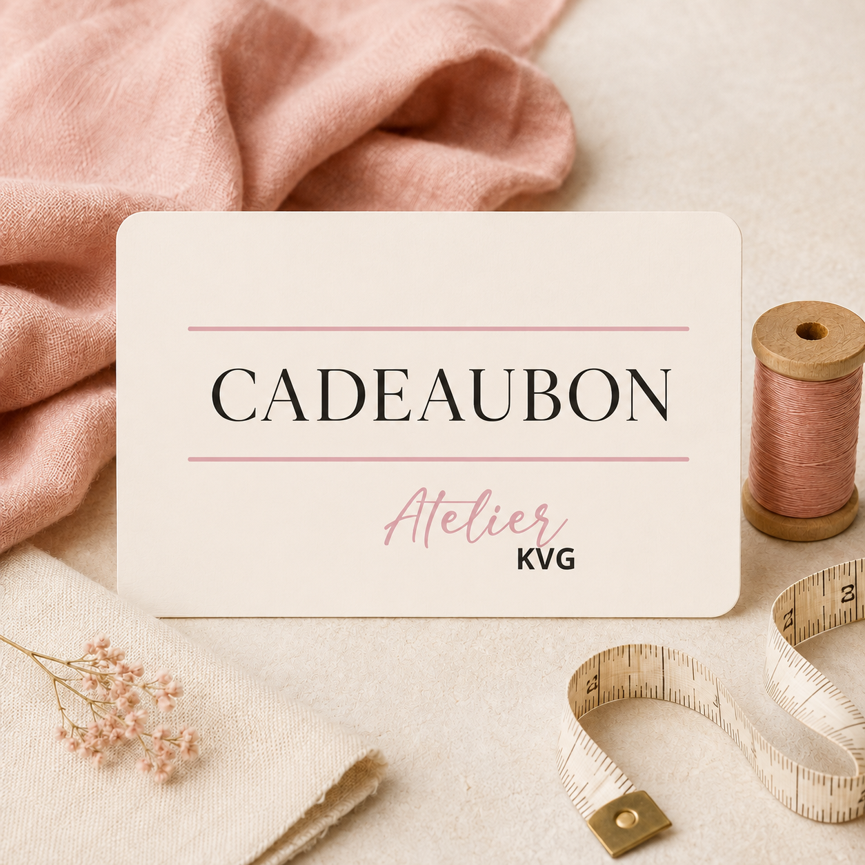 Digitale cadeaubon van Atelier KVG voor stoffen, naaipatronen, DIY-boxen en workshops