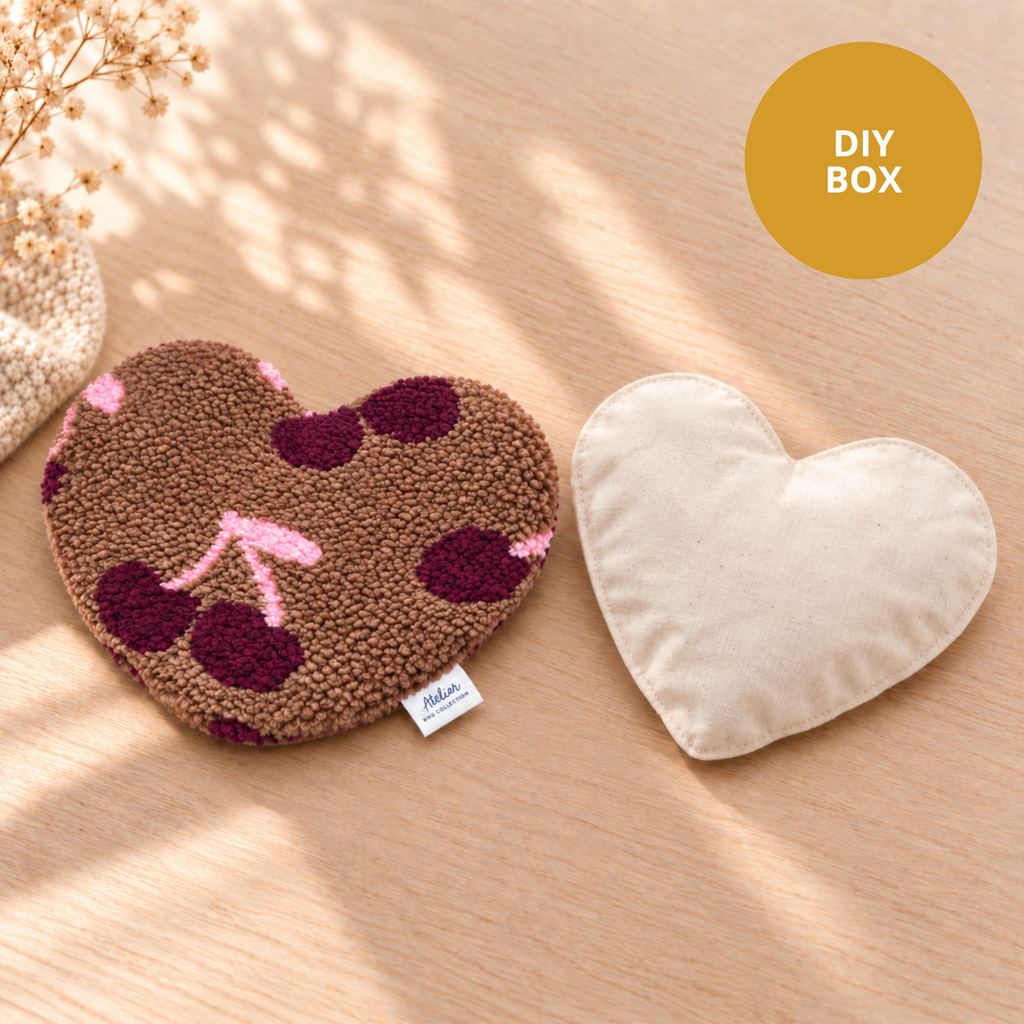 DIY Box kersenpitkussen in bruine teddy kersenstof met uitneembaar katoenen binnenkussen