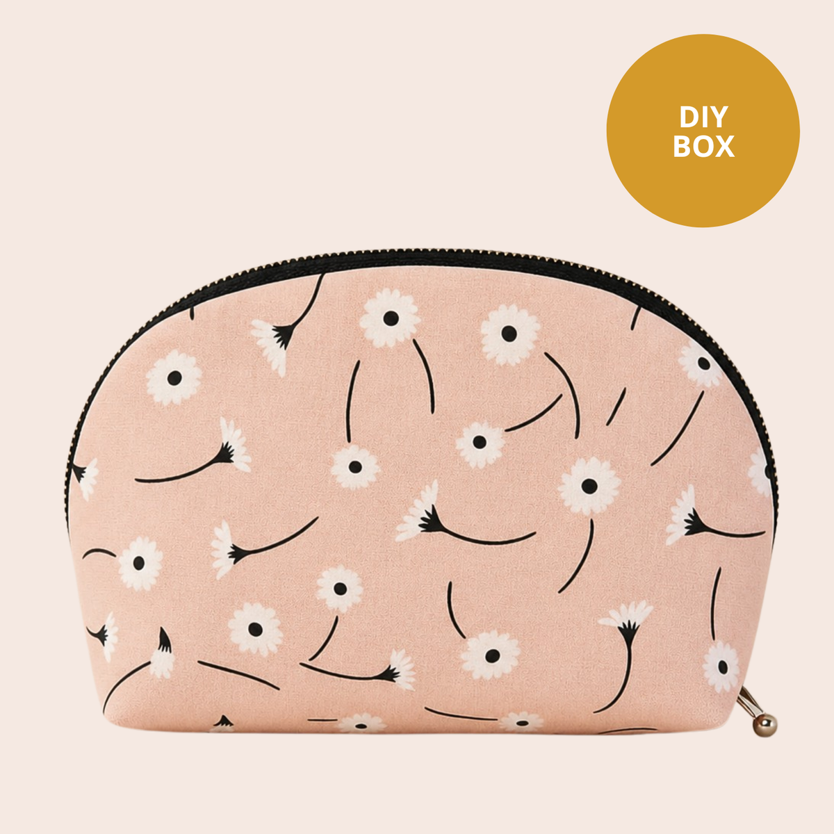 DIY Box ritstasje met rits in roze bloemenstof – Atelier KVG