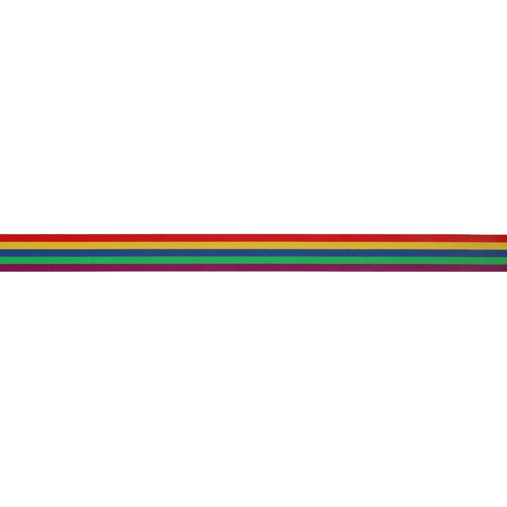 Gestreept regenboogelastiek van 20 mm breed – verkocht per meter