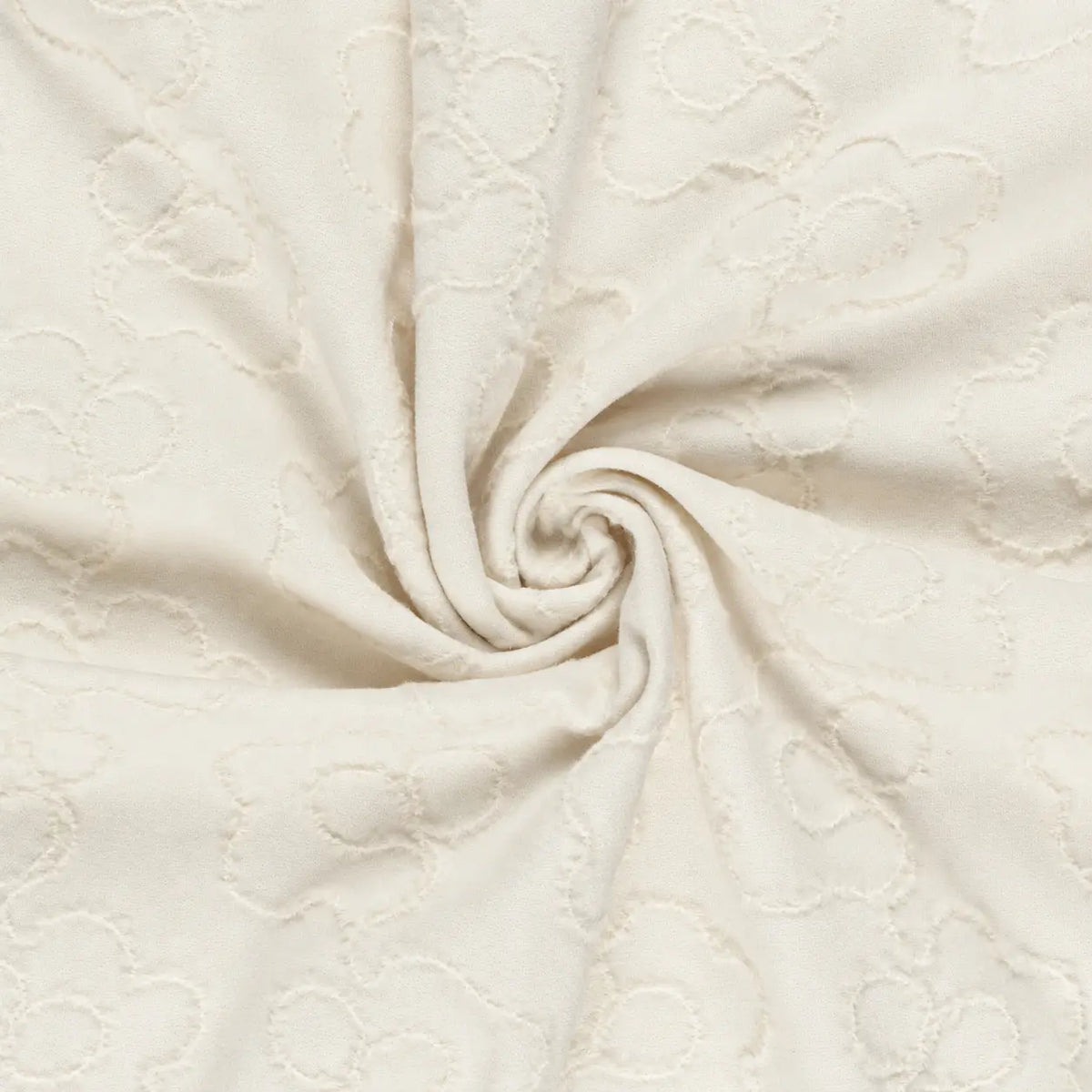 Gedrapeerde heavy knit jacquard in gebroken wit met reliëfmotief