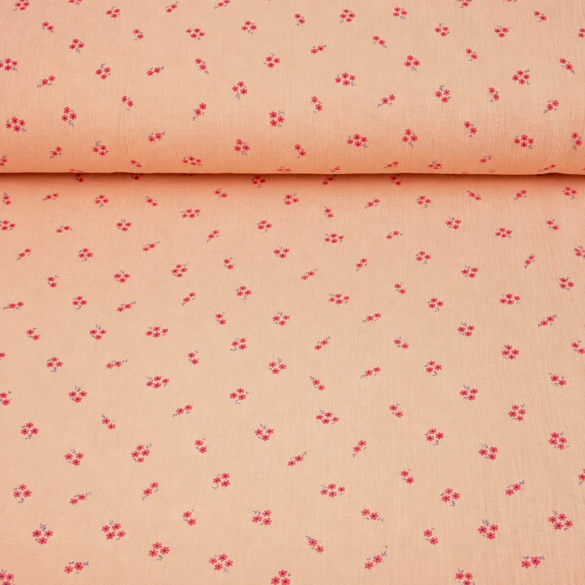 Hydrofiel Haily in zalmkleur met fijne mini-bloemenprint