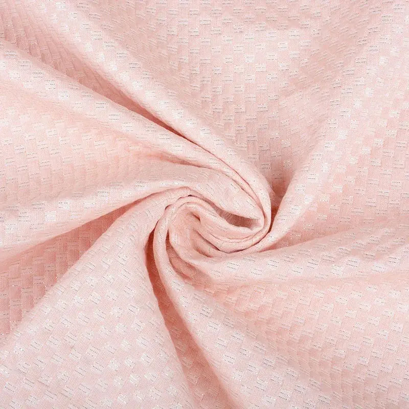 Pastelroze jacquard met lurex, lichte rek en soepele valling