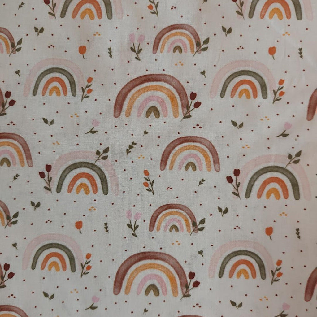 Boho regenboogprint op gebroken witte katoen poplin – Atelier KVG