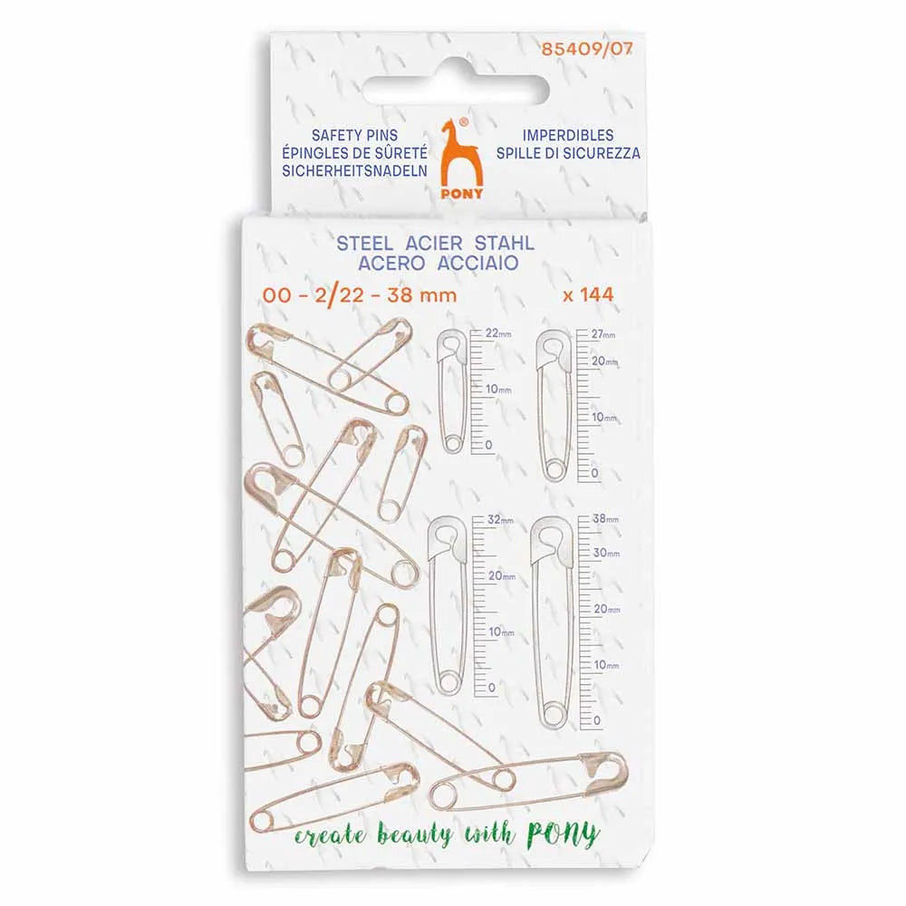 Pony veiligheidsspelden assorti van 22 tot 38 mm – verpakking van 144 stuks
