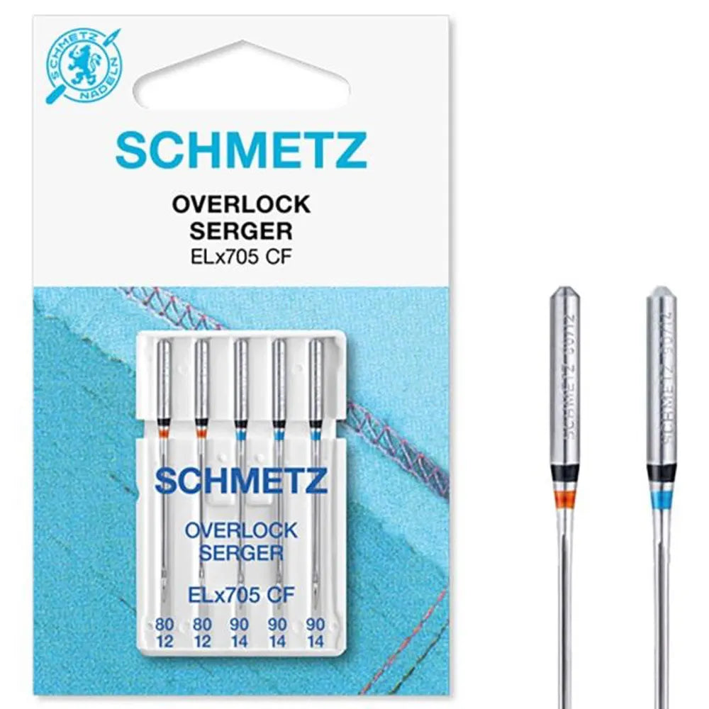Schmetz ELx705 SUK CF overlocknaalden assortiment met 2 naalden 80 en 3 naalden 90