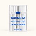 Schmetz jeans tweelingnaald 4,0 mm naalddikte 100 voor denim