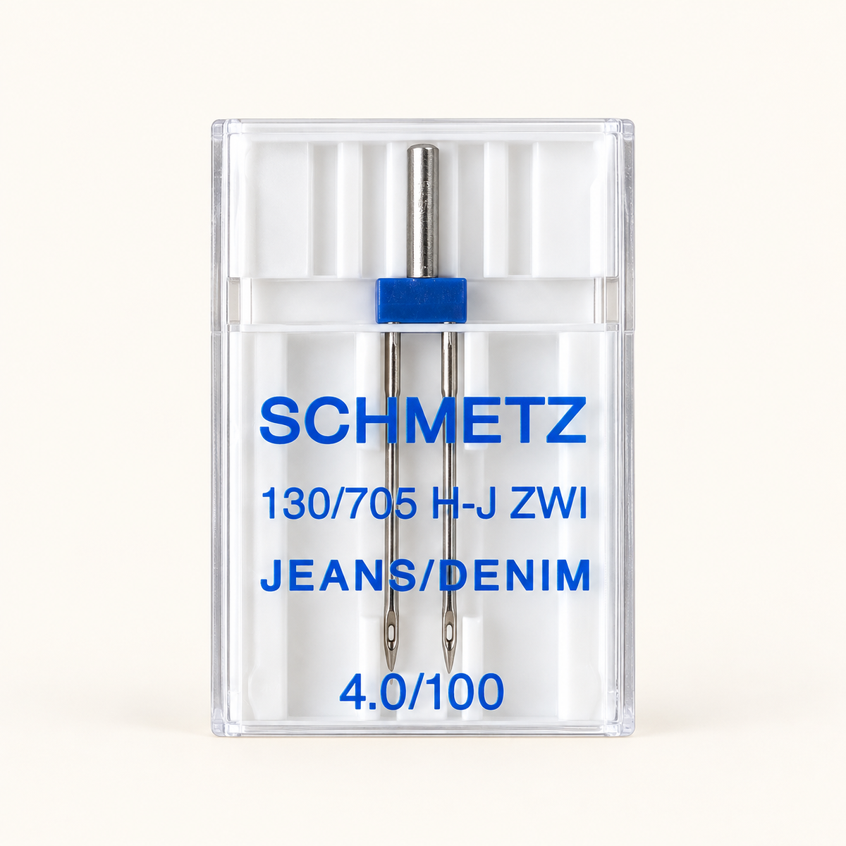 Schmetz jeans tweelingnaald 4,0 mm naalddikte 100 voor denim