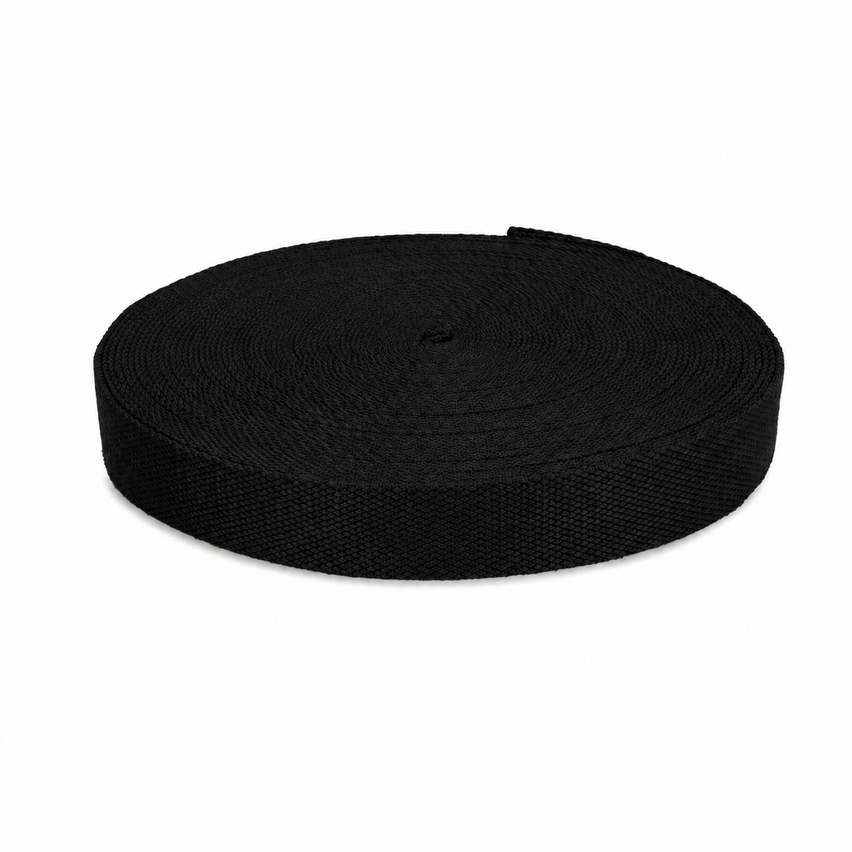 Extra stevig zwart tassenband van 25 mm op rol
