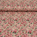 Viscose Yara met roze bloemenprint op ecru achtergrond
