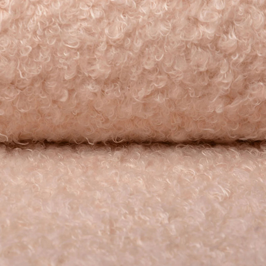 Peachkleurige Wavy Curly teddy stof met golvende krulletjes