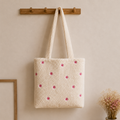 Voorbeeld van een crèmekleurige teddy shopper voor de naaiworkshop van Atelier KVG